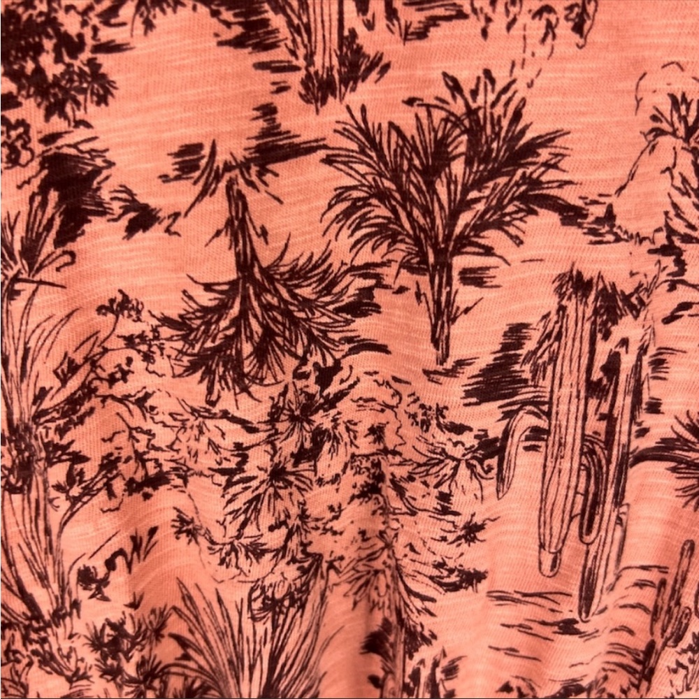 ๐ธ3/$25 Old Navy Slub-Knit Coral Cactus Print Relaxed Fit T-Shirt Dress, Size S - Picture 13 of 16